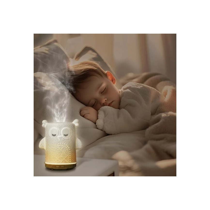 Difusor de aromas LED RGBW LED/8W/230V 100 ml coruja