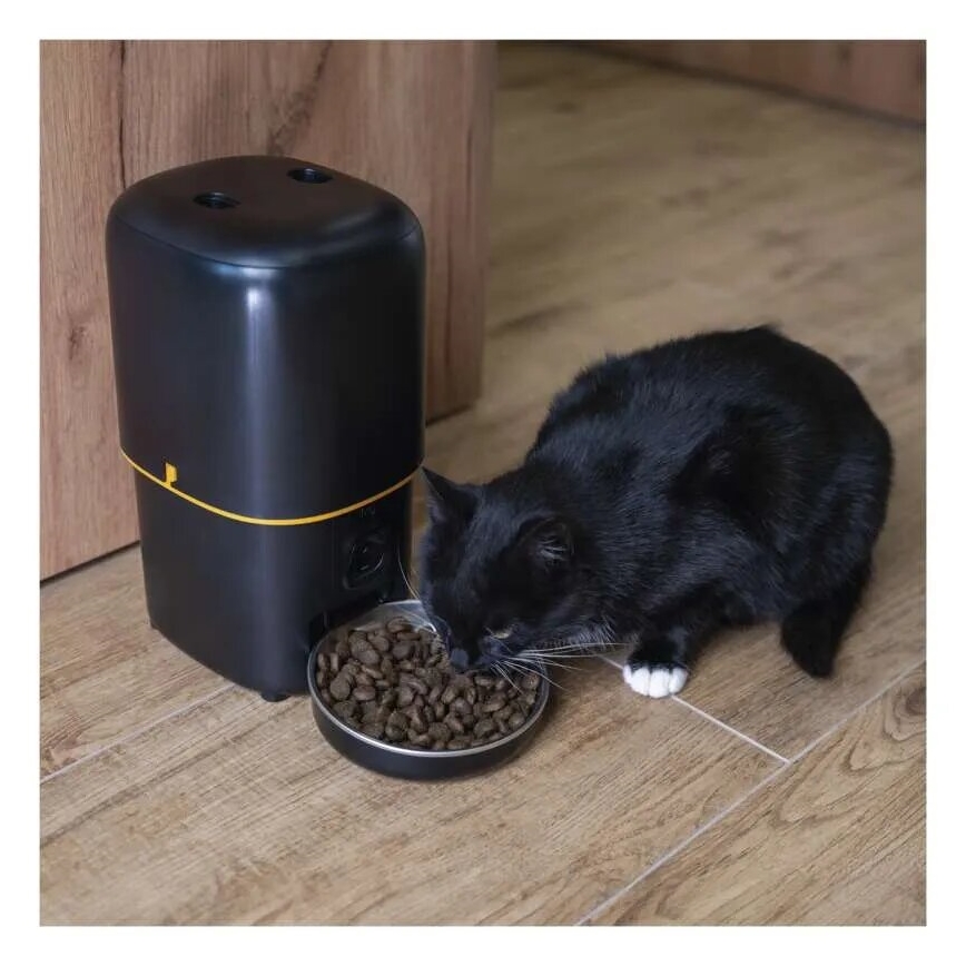 Dispensador automático de ração 4 l/5V/3xD preto Wi-Fi