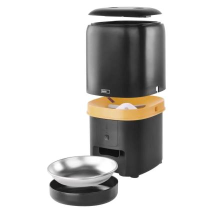 Dispensador automático de ração 4 l/5V/3xD preto Wi-Fi