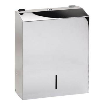 Dispensador de toalhas 28x35 cm, aço inoxidável/prateado