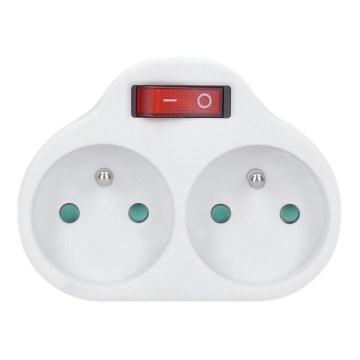 Divisor de fichas com interruptor 2x10A/230V