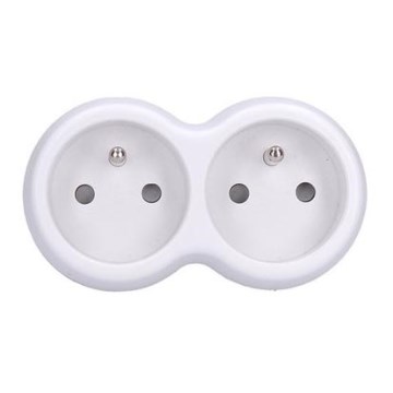 Divisor de tomadas 2x 10A, branco-cinzento