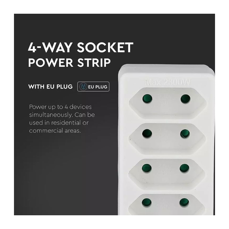 Divisor de tomadas 4x2,5A/230V