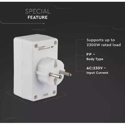 Divisor de tomadas 4x2,5A/230V