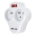 Divisor de tomadas com uma USB A+C charger e interruptor 2x10A branco