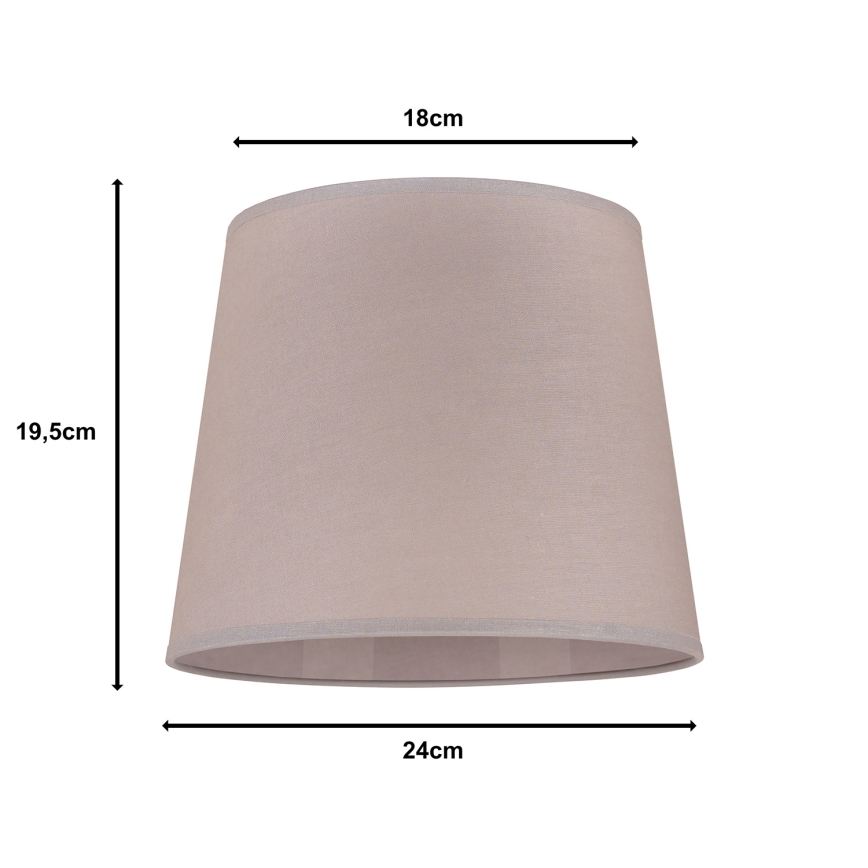 Duolla - Abajur para candeeiro de mesa CLASSIC M E27 diâmetro 24 cm cinzento