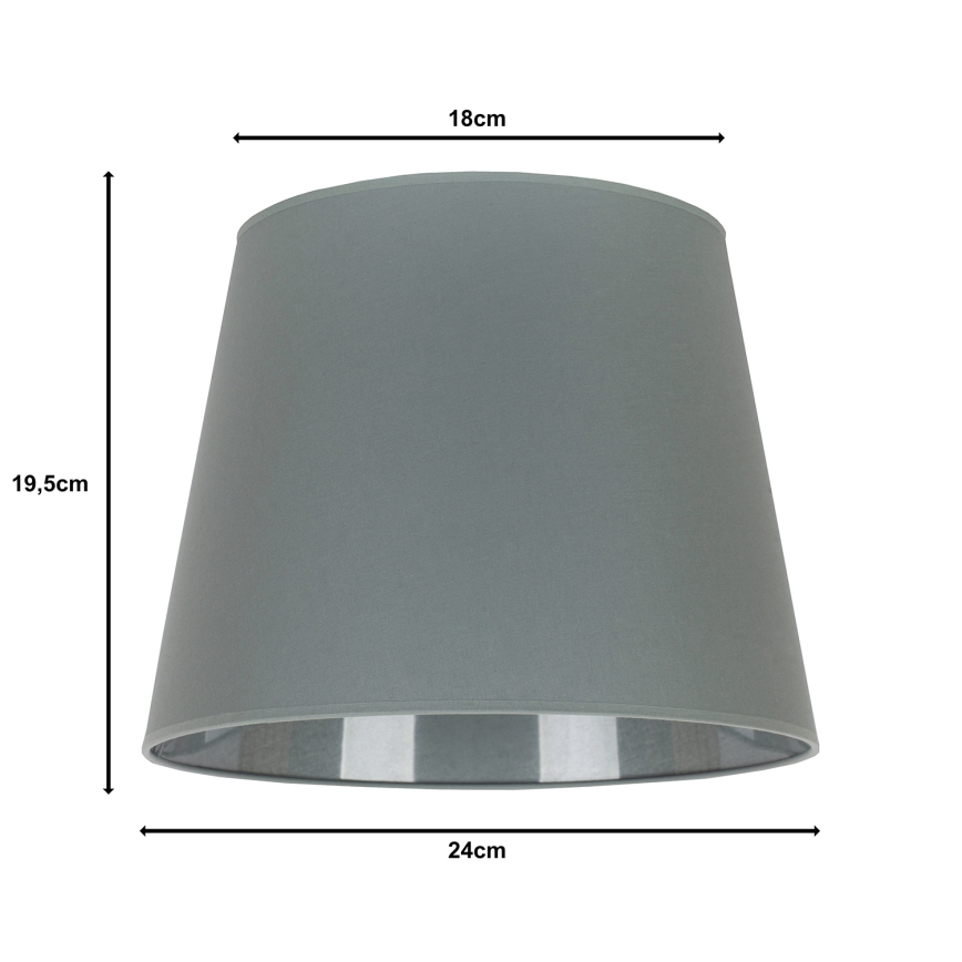 Duolla - Abajur para candeeiro de mesa CLASSIC M E27 diâmetro 24 cm cinzento
