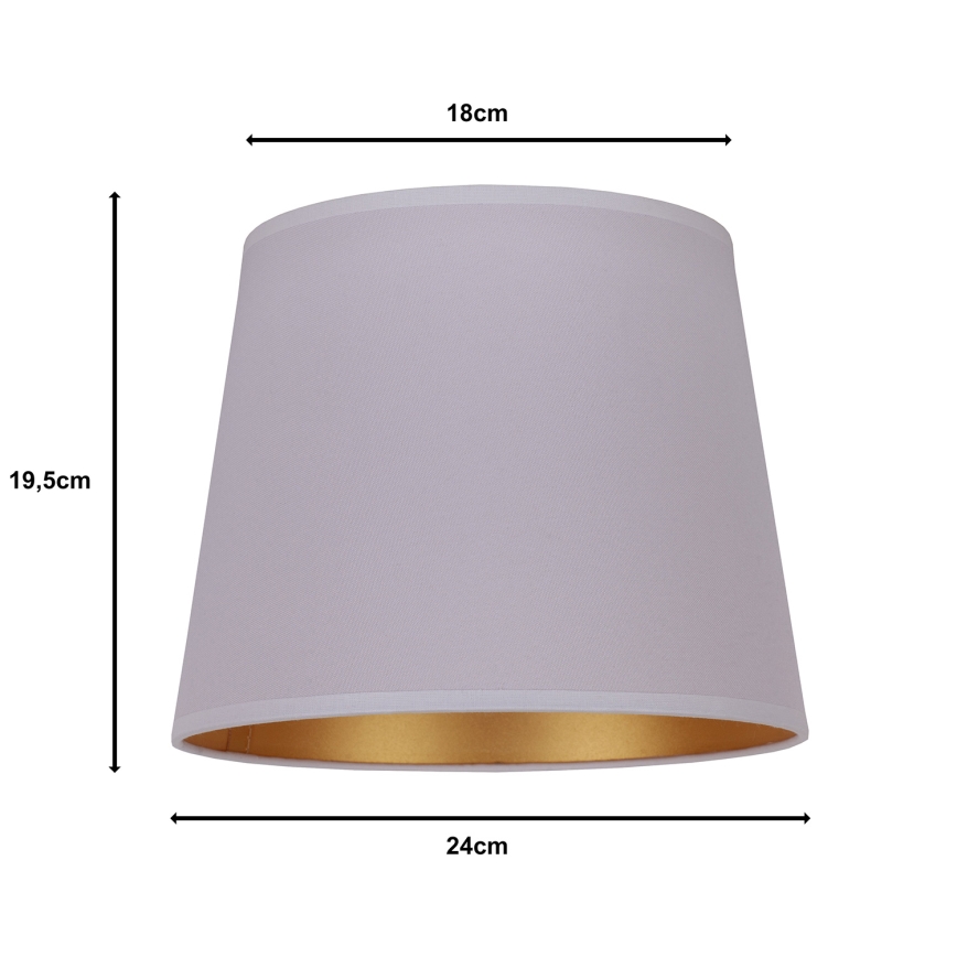Duolla - Abajur para candeeiro de mesa CLASSIC M E27 diâmetro 24 cm cinzento