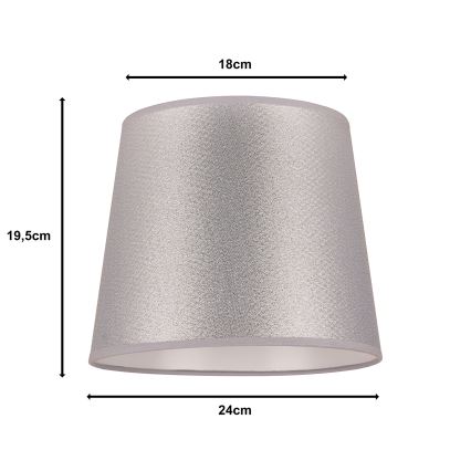 Duolla - Abajur para candeeiro de mesa CLASSIC M E27 diâmetro 24 cm prateado