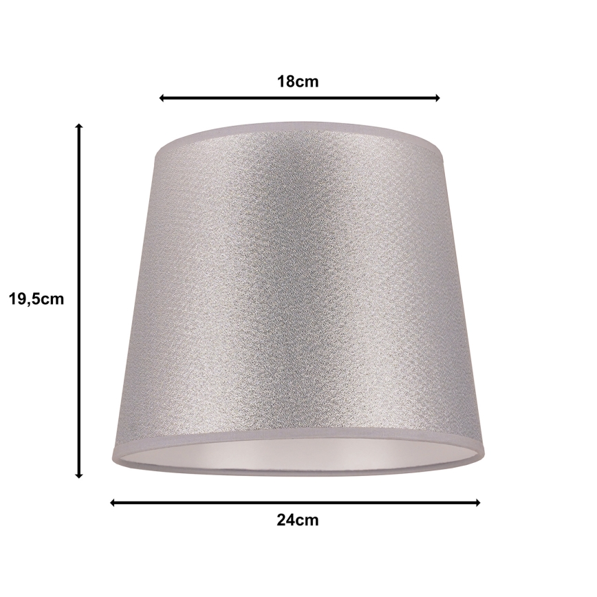 Duolla - Abajur para candeeiro de mesa CLASSIC M E27 diâmetro 24 cm prateado