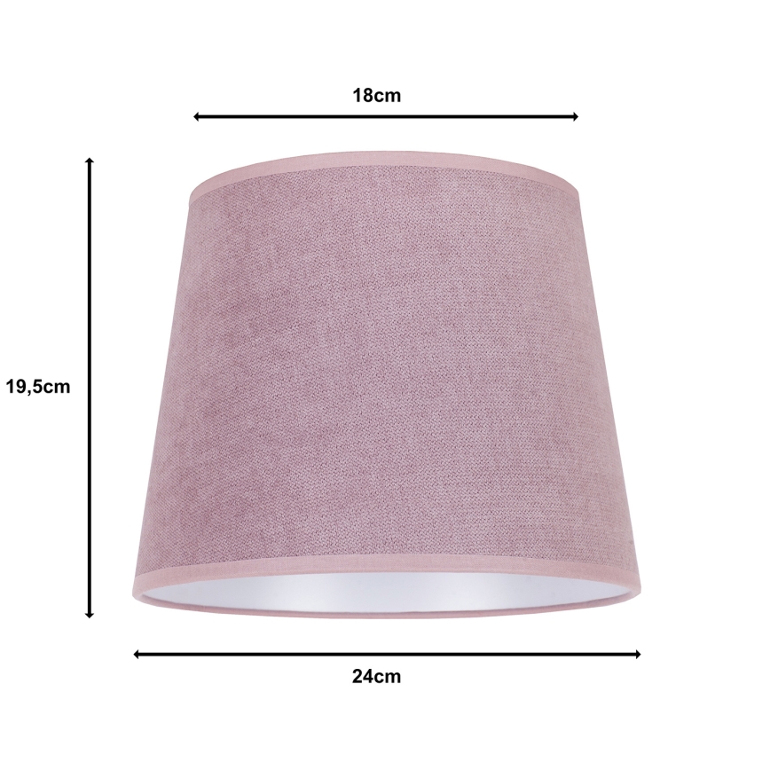 Duolla - Abajur para candeeiro de mesa CLASSIC M E27 diâmetro 24 cm rosa