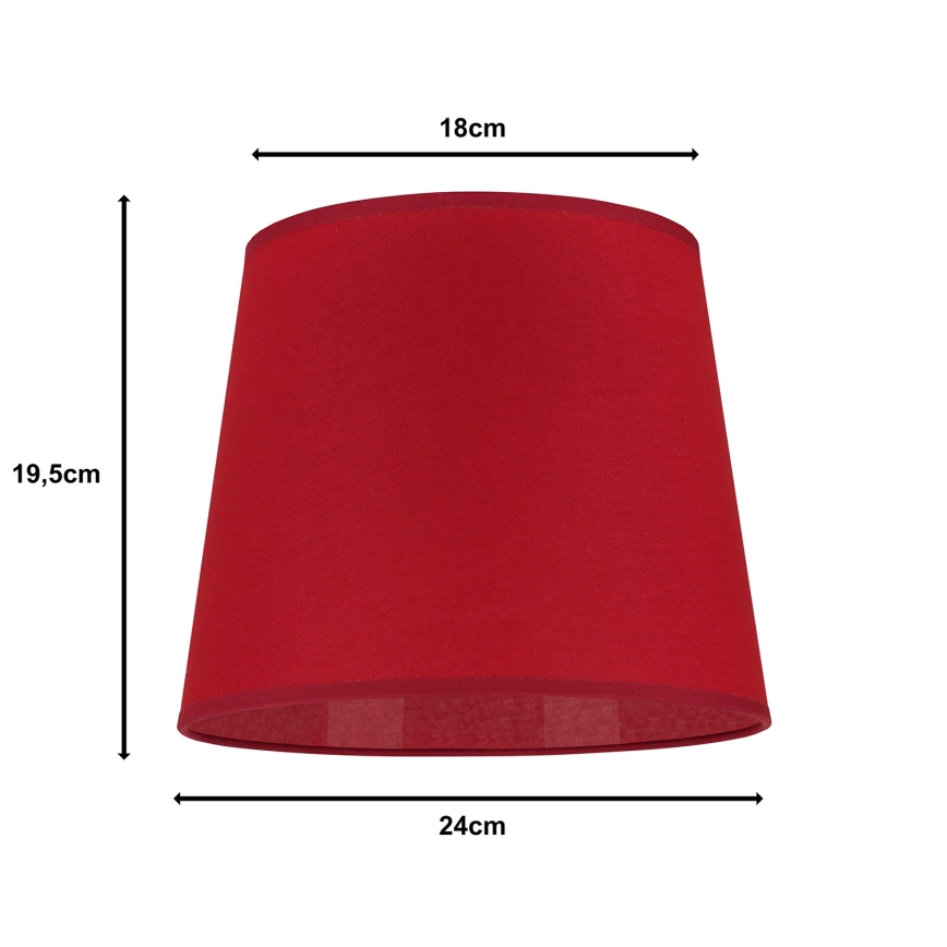 Duolla - Abajur para candeeiro de mesa CLASSIC M E27 diâmetro 24 cm vermelho