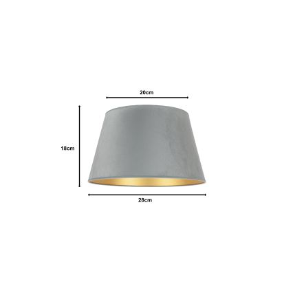 Duolla - Abajur para candeeiro de mesa CONE M E27 diâmetro 28 cm cinzento