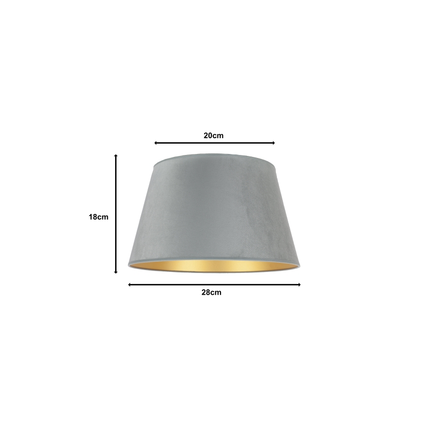 Duolla - Abajur para candeeiro de mesa CONE M E27 diâmetro 28 cm cinzento