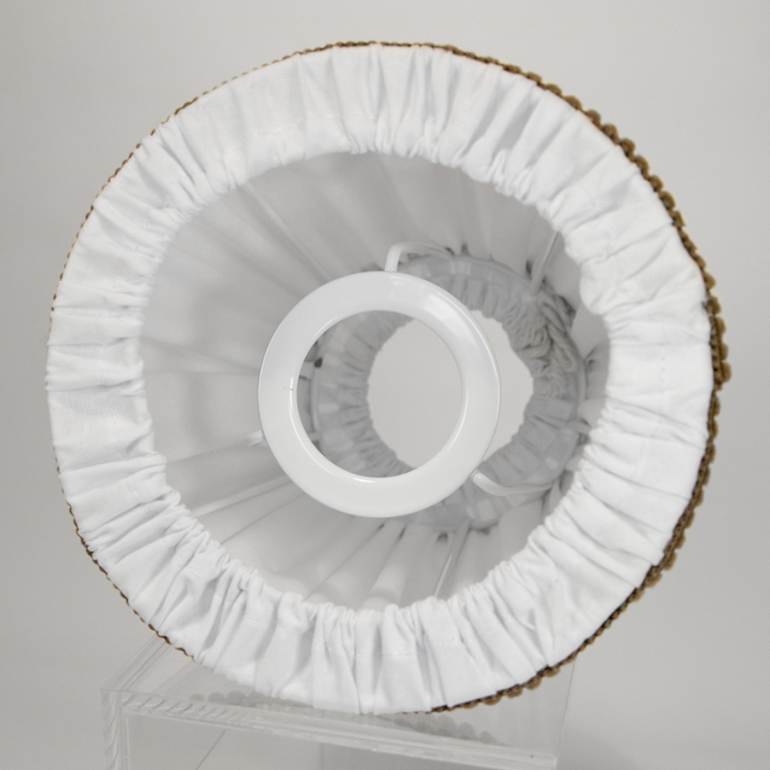 Duolla - Abajur para candeeiro de mesa e de pé E27 diâmetro 15 cm branco/castanho