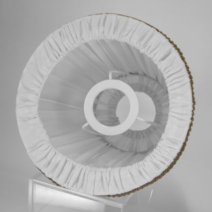 Duolla - Abajur para candeeiro de mesa e de pé E27 diâmetro 18,5 cm branco/castanho