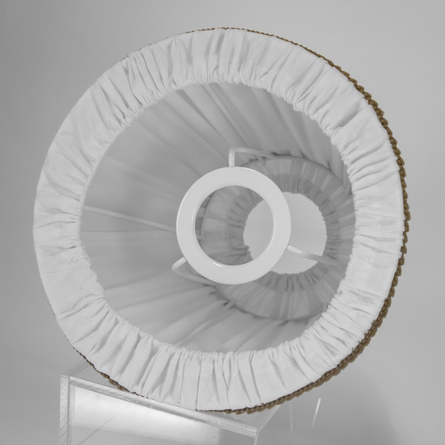 Duolla - Abajur para candeeiro de mesa e de pé E27 diâmetro 18,5 cm branco/castanho