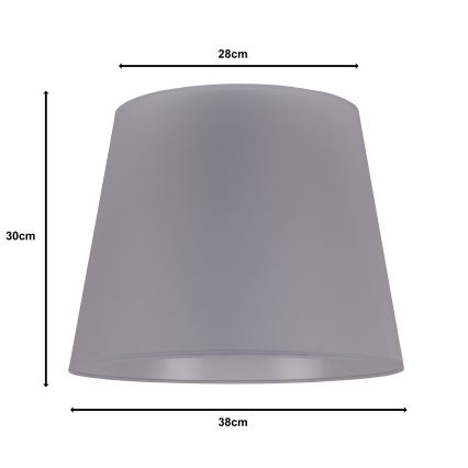 Duolla - Abajur para candeeiro de pé CLASSIC L E27 diâmetro 38 cm cinzento