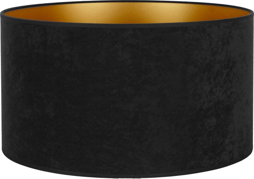 Duolla - Abajur para candeeiro de pé VELVET E27 diâmetro 35 cm preto/dourado