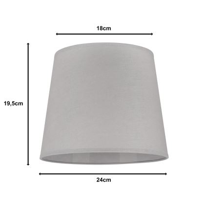 Duolla - Abajur para lâmpada de mesa CLASSIC M E27 diâmetro 24 cm cinza