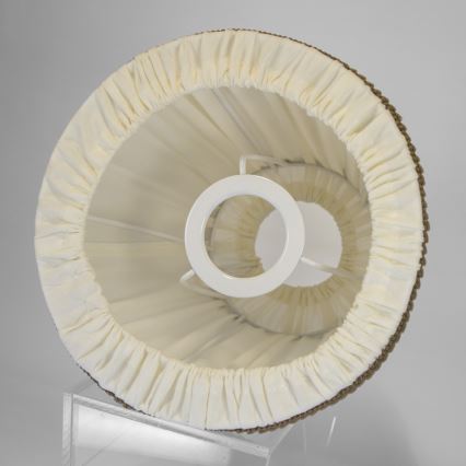 Duolla - Abajur para lâmpada de mesa e de pé E27 diâmetro 18,5 cm creme/marrom