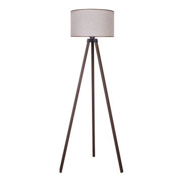 Duolla - Candeeiro de chão 1xE27/60W/230V diâmetro 44 cm bege/castanho