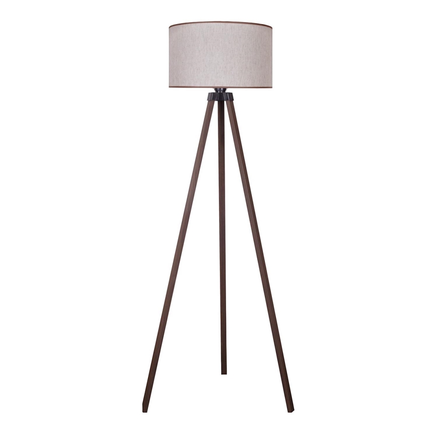 Duolla - Candeeiro de chão 1xE27/60W/230V diâmetro 44 cm bege/castanho