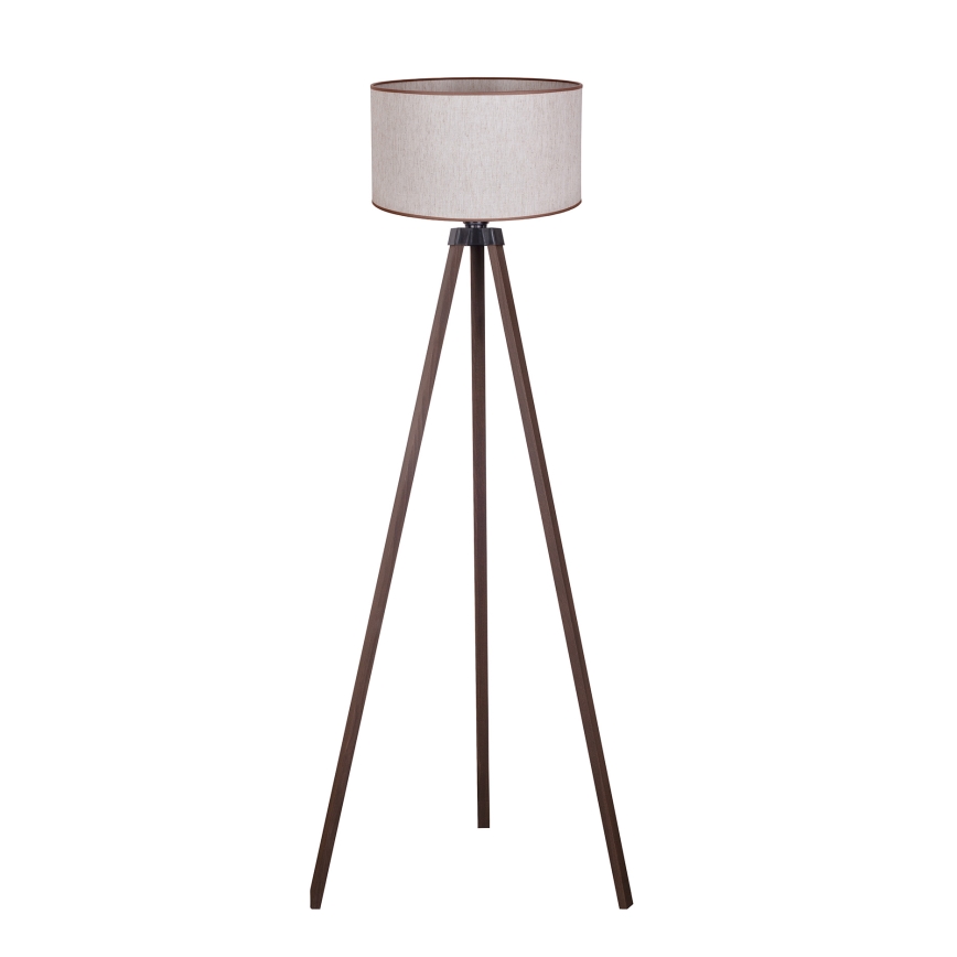 Duolla - Candeeiro de chão 1xE27/60W/230V diâmetro 44 cm bege/castanho