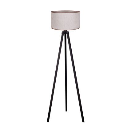 Duolla - Candeeiro de chão 1xE27/60W/230V diâmetro 44 cm bege/wenge