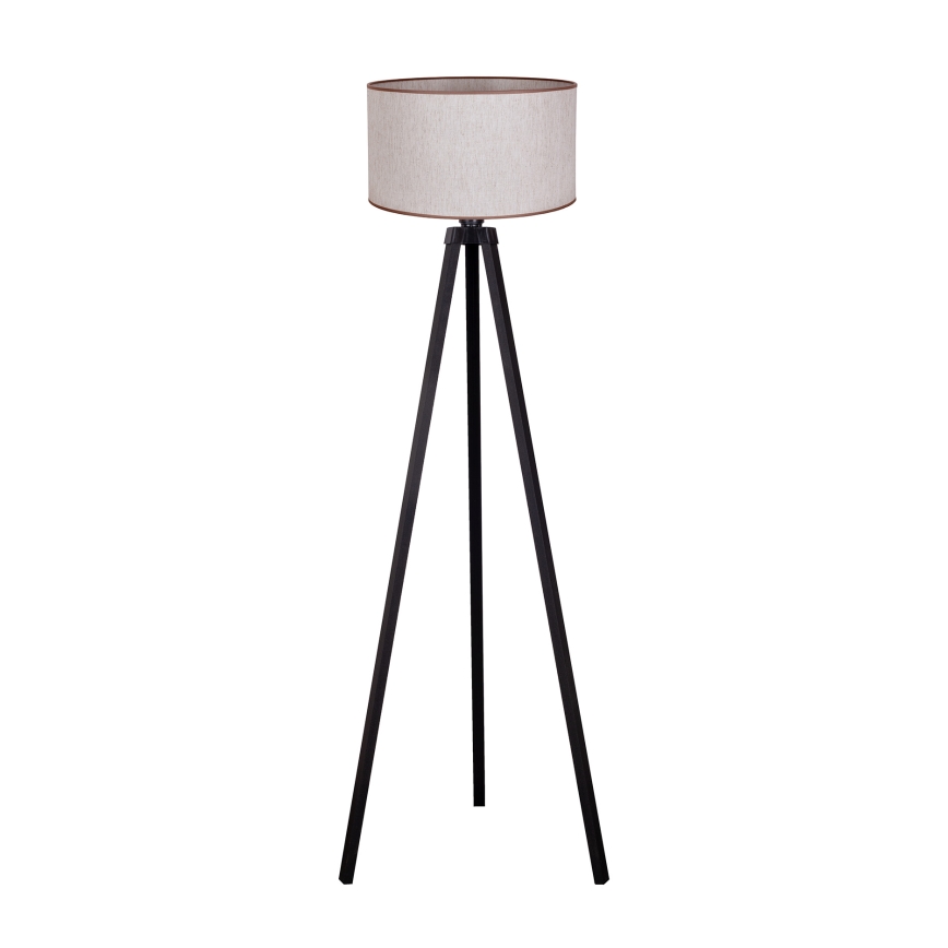 Duolla - Candeeiro de chão 1xE27/60W/230V diâmetro 44 cm bege/wenge