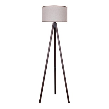 Duolla - Candeeiro de chão 1xE27/60W/230V diâmetro 44 cm bege/wenge