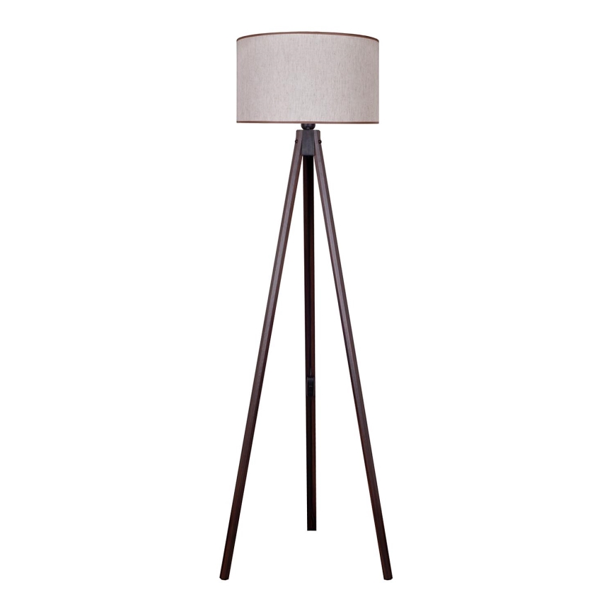 Duolla - Candeeiro de chão 1xE27/60W/230V diâmetro 44 cm bege/wenge