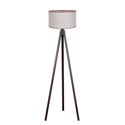 Duolla - Candeeiro de chão 1xE27/60W/230V diâmetro 44 cm bege/wenge