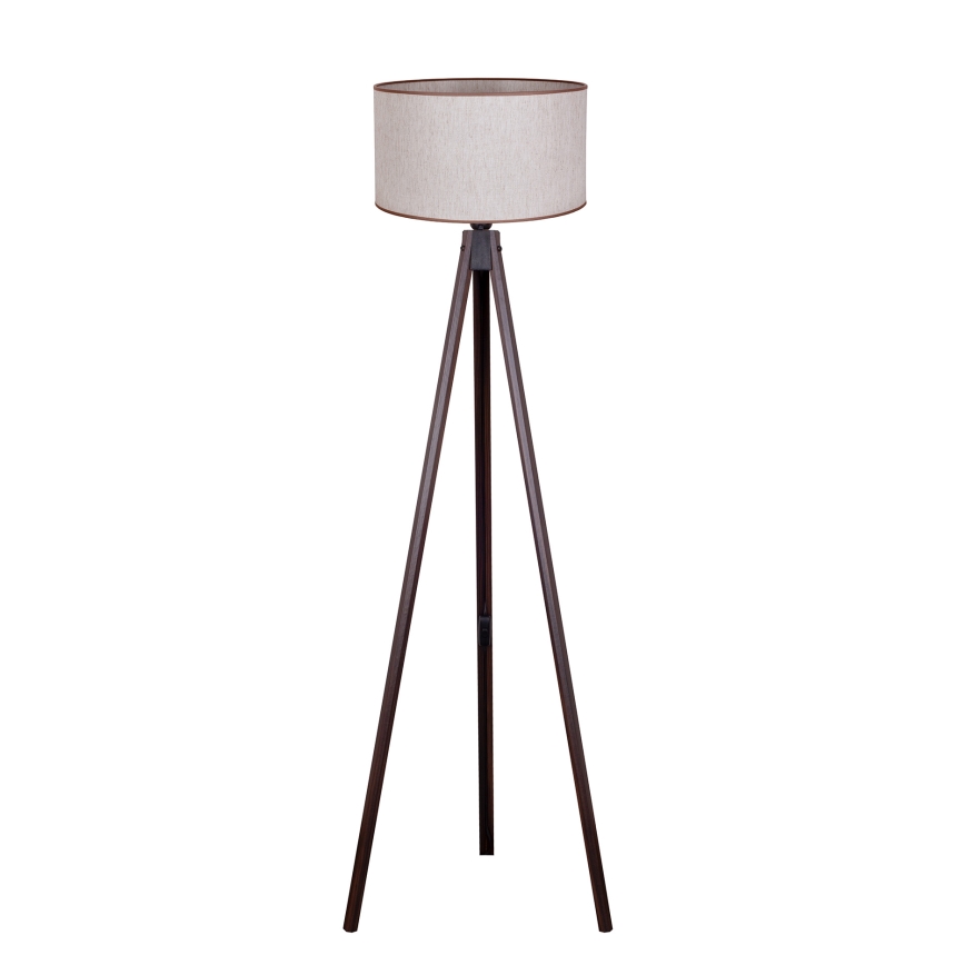 Duolla - Candeeiro de chão 1xE27/60W/230V diâmetro 44 cm bege/wenge