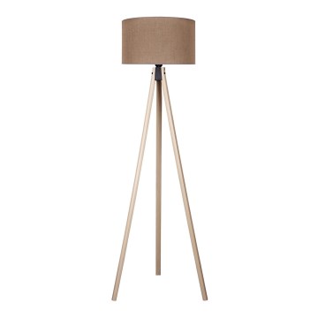 Duolla - Candeeiro de chão 1xE27/60W/230V diâmetro 44 cm castanho/bege