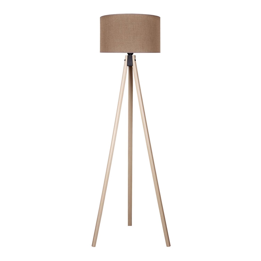 Duolla - Candeeiro de chão 1xE27/60W/230V diâmetro 44 cm castanho/bege