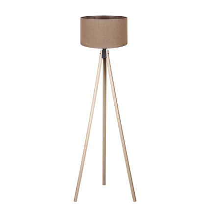 Duolla - Candeeiro de chão 1xE27/60W/230V diâmetro 44 cm castanho/bege