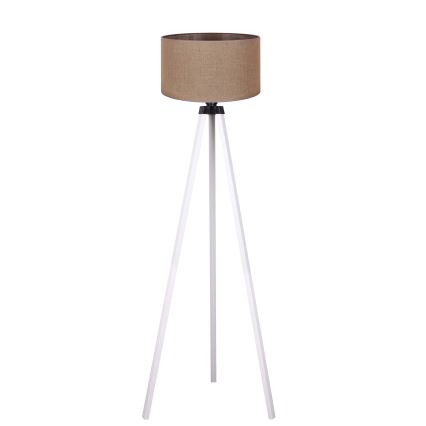 Duolla - Candeeiro de chão 1xE27/60W/230V diâmetro 44 cm castanho/branco