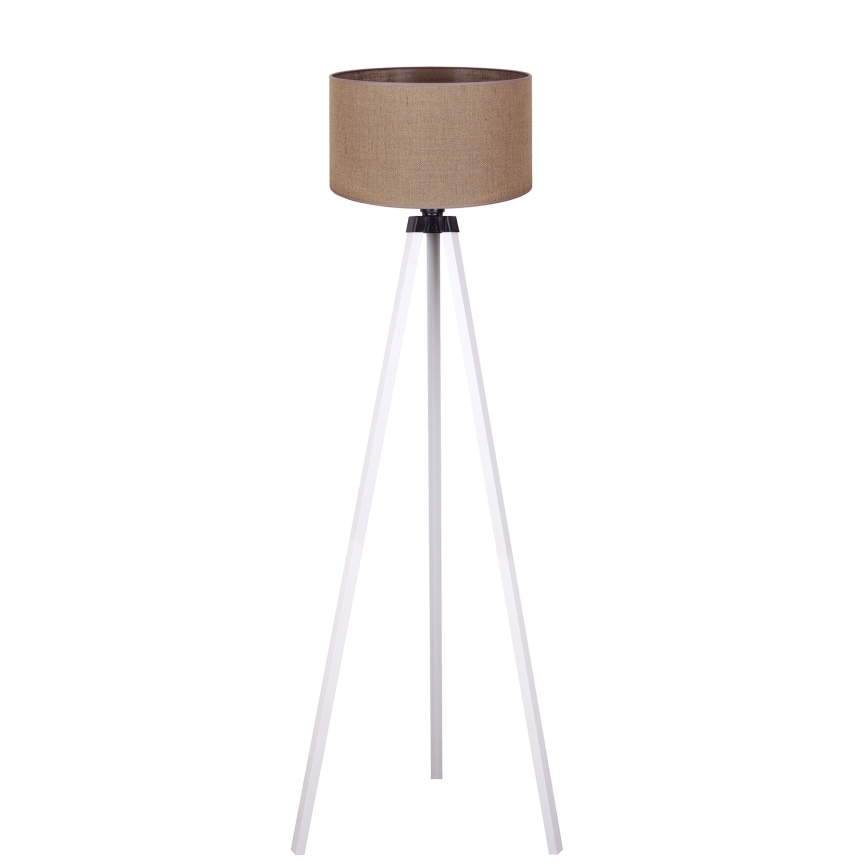 Duolla - Candeeiro de chão 1xE27/60W/230V diâmetro 44 cm castanho/branco