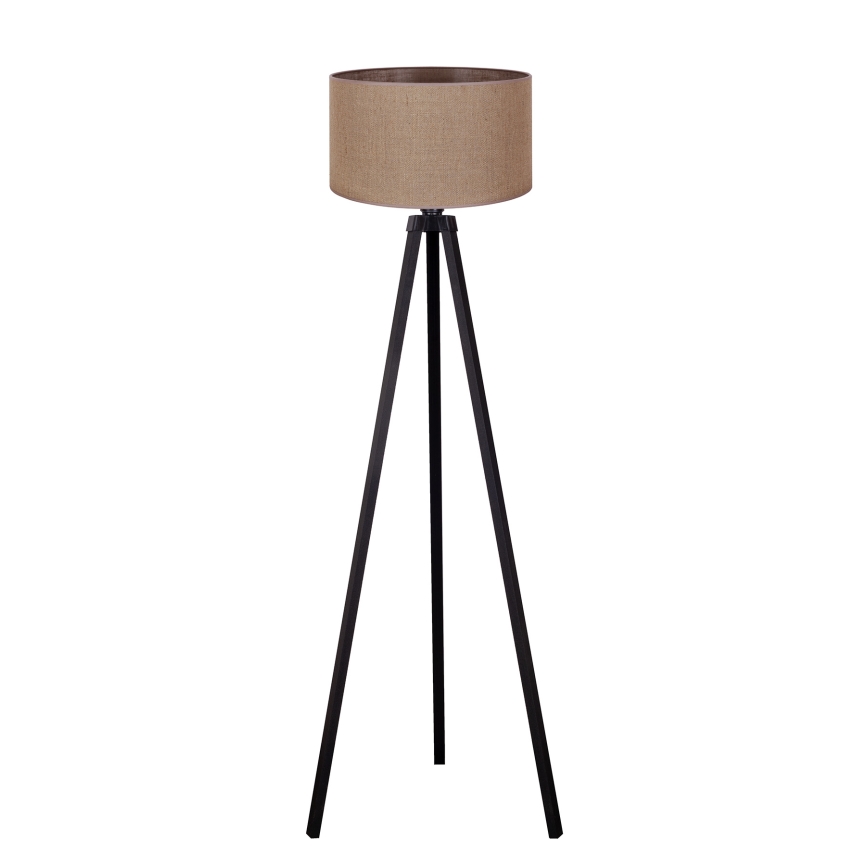 Duolla - Candeeiro de chão 1xE27/60W/230V diâmetro 44 cm castanho/wenge