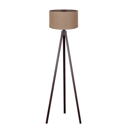 Duolla - Candeeiro de chão 1xE27/60W/230V diâmetro 44 cm castanho/wenge