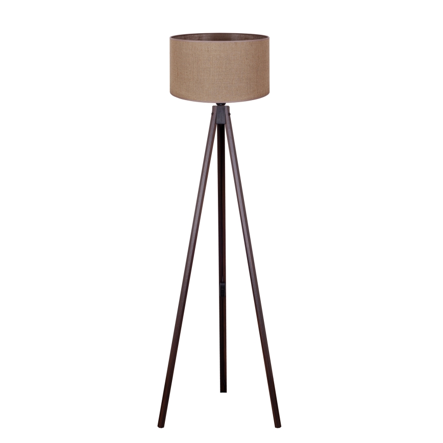 Duolla - Candeeiro de chão 1xE27/60W/230V diâmetro 44 cm castanho/wenge