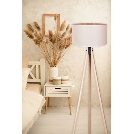 Duolla - Candeeiro de chão 1xE27/60W/230V diâmetro 44 cm creme/bege