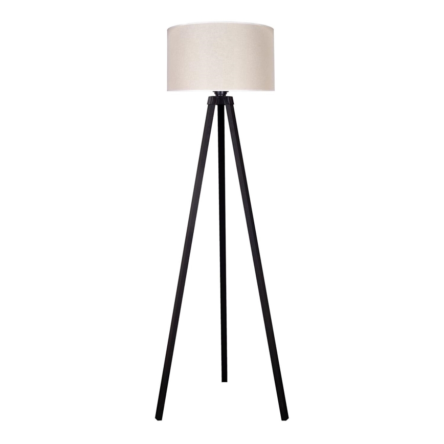 Duolla - Candeeiro de chão 1xE27/60W/230V diâmetro 44 cm creme/wenge