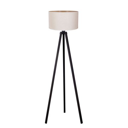 Duolla - Candeeiro de chão 1xE27/60W/230V diâmetro 44 cm creme/wenge