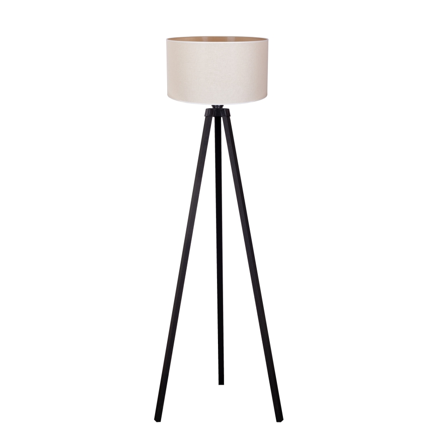 Duolla - Candeeiro de chão 1xE27/60W/230V diâmetro 44 cm creme/wenge