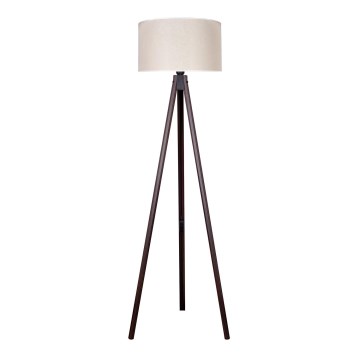 Duolla - Candeeiro de chão 1xE27/60W/230V diâmetro 44 cm creme/wenge