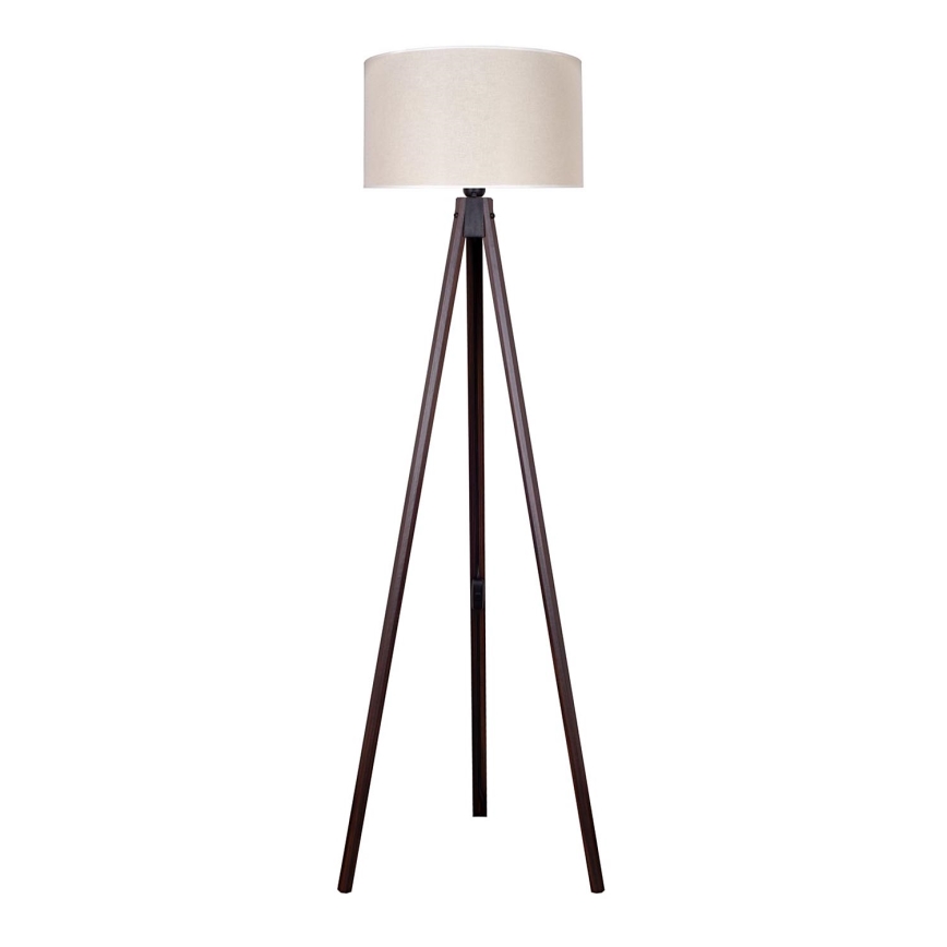 Duolla - Candeeiro de chão 1xE27/60W/230V diâmetro 44 cm creme/wenge