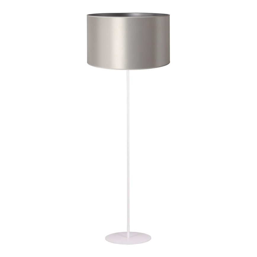 Duolla - Candeeiro de chão CANNES 1xE27/15W/230V diâmetro 45 cm prateado/branco