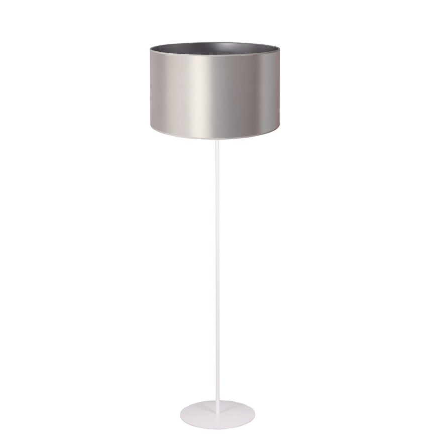 Duolla - Candeeiro de chão CANNES 1xE27/15W/230V diâmetro 45 cm prateado/branco